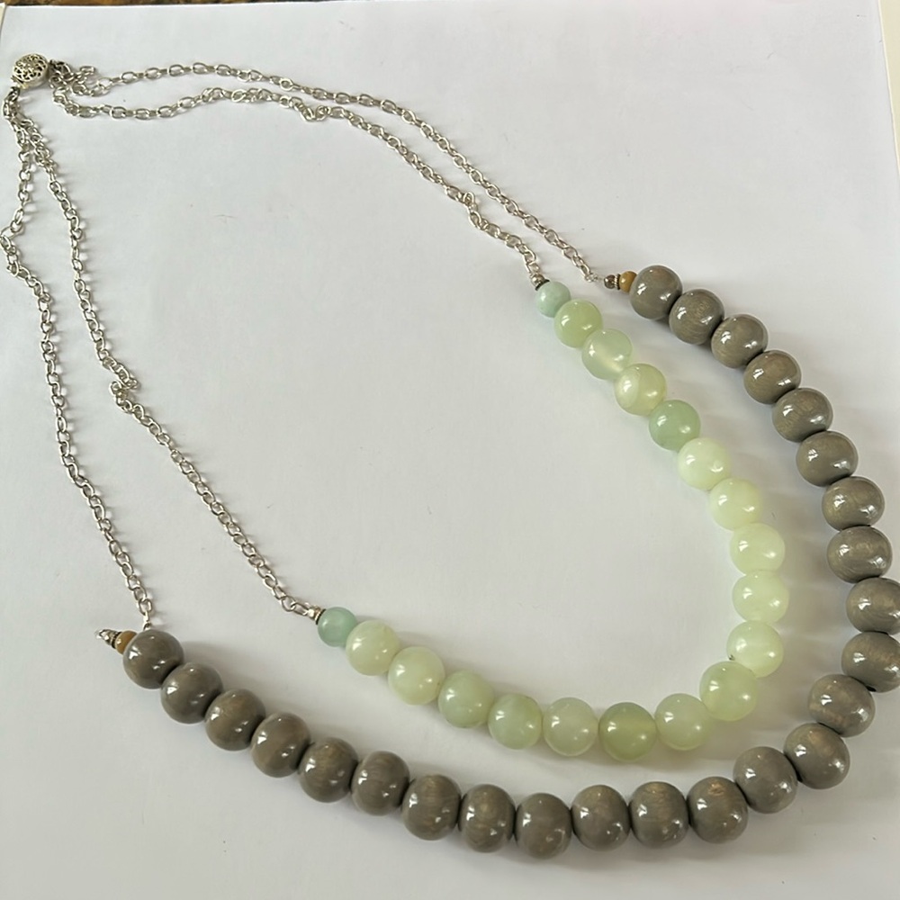 ✨Thick Double Beaded Gray Green Belt/Neckace